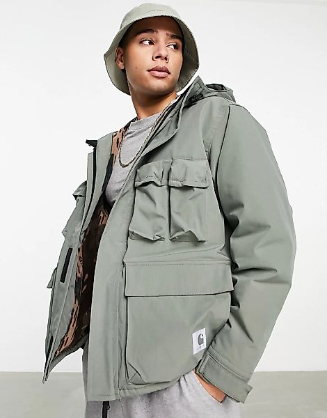 Carhartt WIP – Kilda – Gefütterte Utility-Jacke aus Fleece in Grün günstig online kaufen