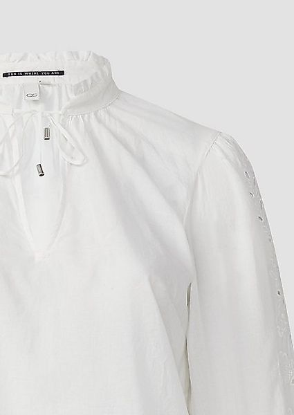 QS Langarmbluse Leichte Baumwollbluse mit Stickerei am Ärmel Lochstickerei günstig online kaufen