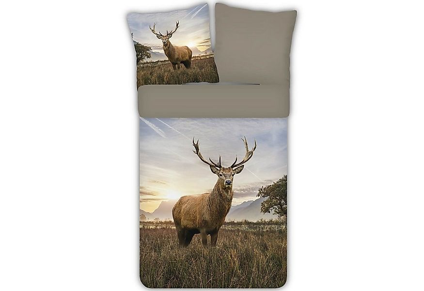 ESPiCO Bettwäsche Hirsch Trendy Bedding Renforcé, Renforcé, 2 teilig, Gewei günstig online kaufen