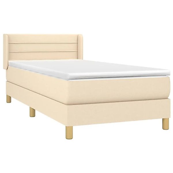 vidaXL Boxspringbett mit Matratze Creme 90x190 cm Stoff 3130318 günstig online kaufen