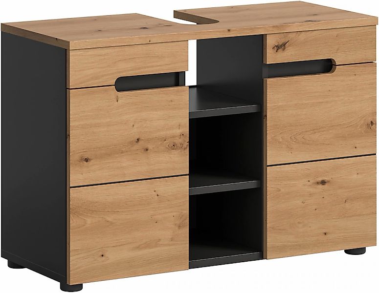 welltime Waschbeckenunterschrank "REHAT, Breite 63 cm, 2 Türen, Einlegebode günstig online kaufen