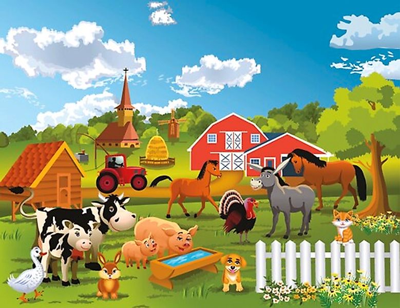 Papermoon Fototapete Farm, Bauernhof, glatt günstig online kaufen