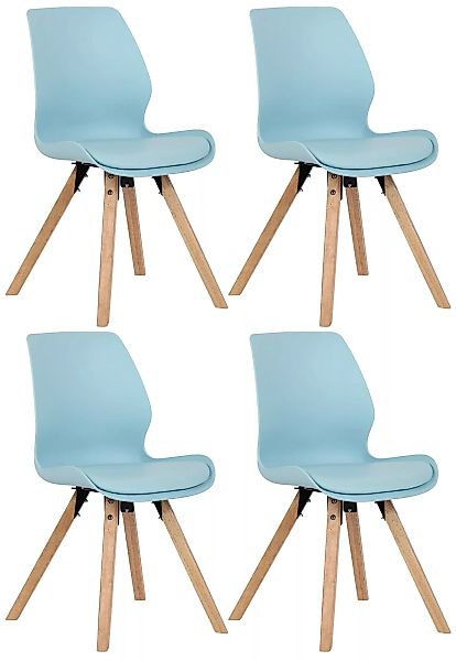 4er Set Stuhl Luna Kunststoff Blau günstig online kaufen