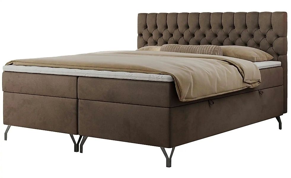 Boxbett mit Bettkasten Grimaldi ¦ braun ¦ Maße (cm): H: 115 Betten > Komfor günstig online kaufen