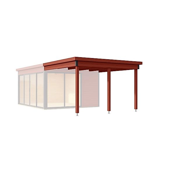 Lasita Maja Dachverlängerung Domeo 3 und 4  Schwedenrot 300 cm x 322 cm günstig online kaufen