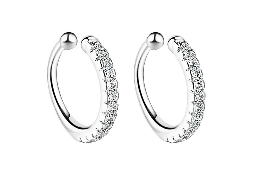 LÖB Ohrklemme Damen Ohrklemme Ohrringe Zirkonia Ear Cuff Fake Piercing Ring günstig online kaufen