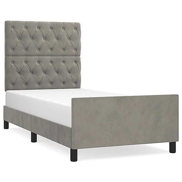 vidaXL Bettgestell ohne Matratze Hellgrau 80x200 cm Samt 3125904 günstig online kaufen