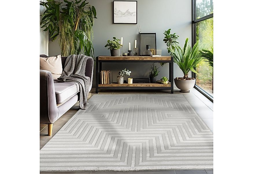 SIMPEX24 Designteppich Geometrisch Design, Läufer, Höhe: 12 mm, Teppich Woh günstig online kaufen