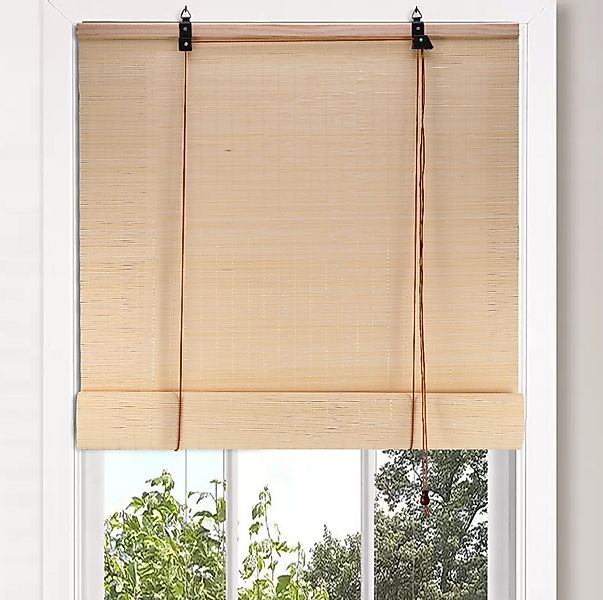 Seitenzugrollo Bambus Raffrollo Sonnenschutz Sichtschutz Rollo, für Fenster günstig online kaufen