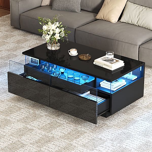 HAUSS SPOLE Couchtisch Hochglanz-Couchtisch mit 2 günstig online kaufen