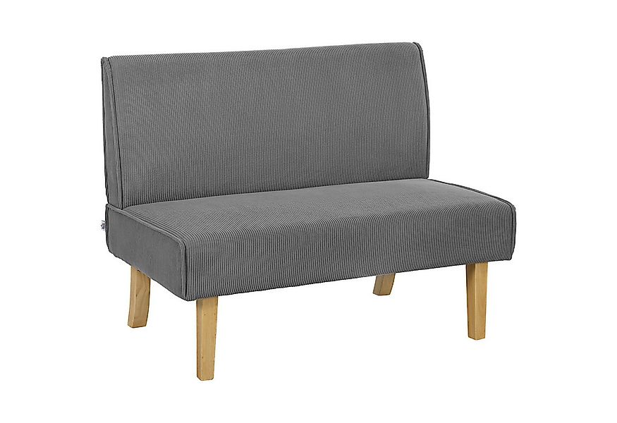HOMCOM 2-Sitzer Couch mit Cord-Optik, Holzbeine, Gepolsterter Polstersofa, günstig online kaufen