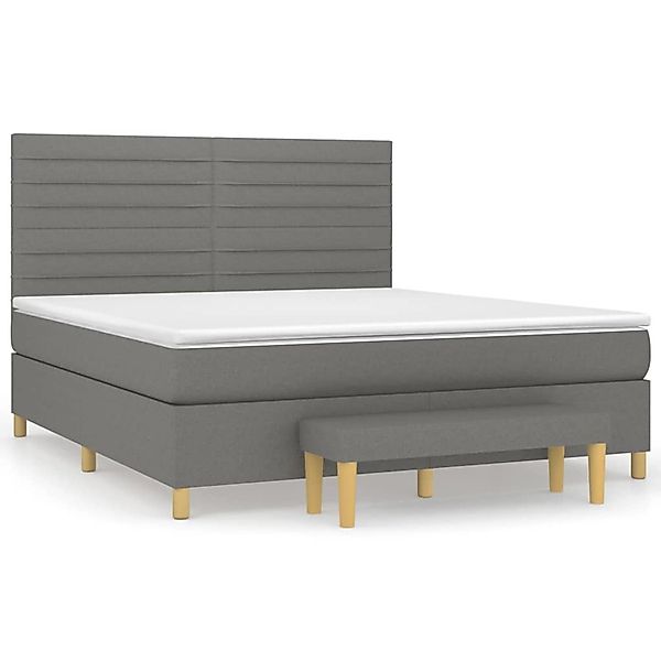 vidaXL Boxspringbett mit Matratze Dunkelgrau 160x200 cm Stoff1358388 günstig online kaufen