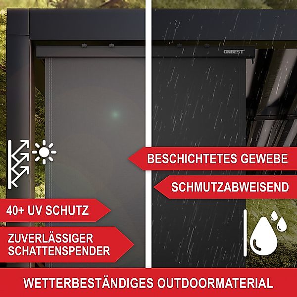 Onbest Senkrechtmarkise Vertikalmarkise mit Handkurbel inklusive günstig online kaufen