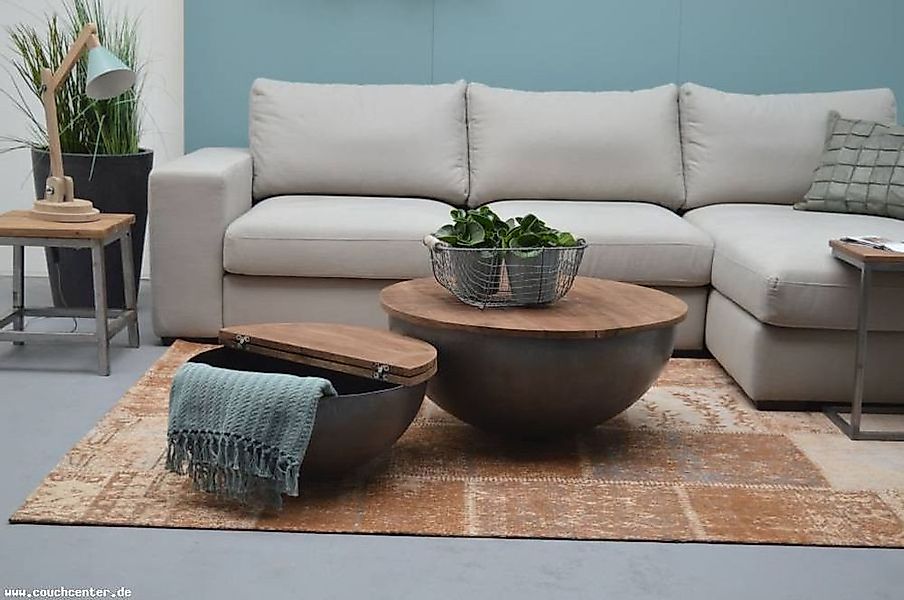 Couchcenter Couchtisch DESIGN Couchtisch Mangoholz Suzan Metall rund Beiste günstig online kaufen