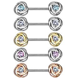 Taffstyle Intimpiercing Nippelpiercing Barbell mit Rosenblüten günstig online kaufen