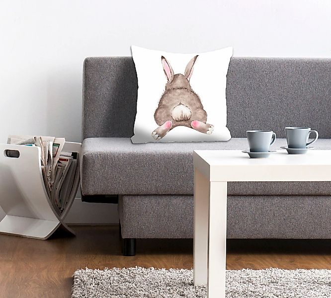 queence Dekokissen "Gede" mit einem Hasenschwänzchen günstig online kaufen