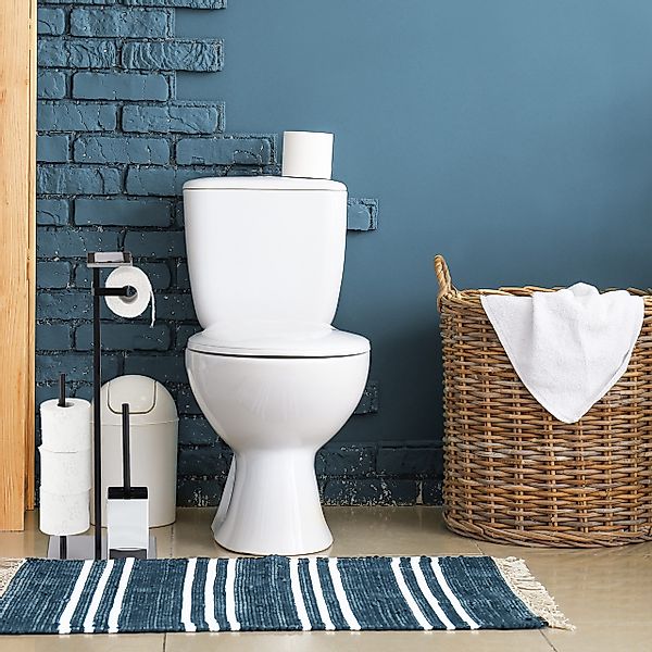 relaxdays Toilettenpapierhalter WC Garnitur mit Ablagefläche günstig online kaufen