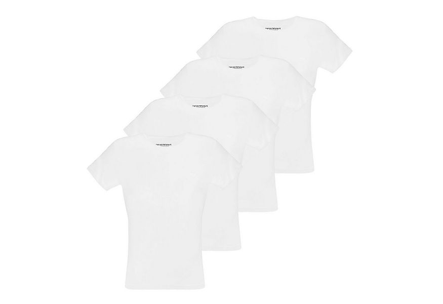 Emporio Armani Unterziehshirt Crew-Neck Pure Cotton (4-St) mit kleinem Logo günstig online kaufen