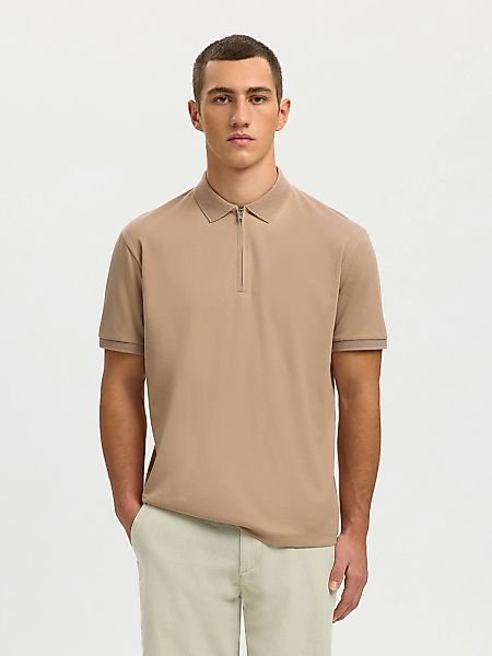 SELECTED Poloshirt "SLHFAVE ZIP SS POLO NOOS" Baumwollmischung, regular fit günstig online kaufen