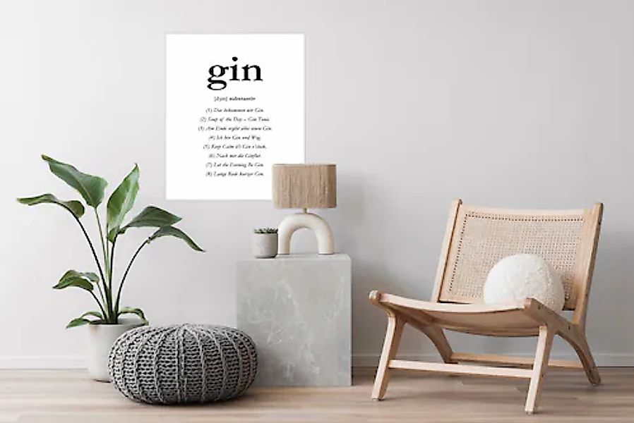 queence Bild mit Rahmen »oder Poster, Gin«, Schriftzug-Schwarz-Weiß-Sprüche günstig online kaufen