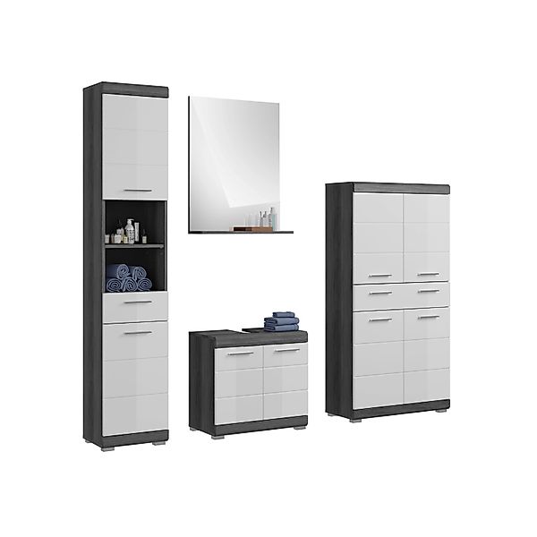 Badkombination 186 cm x 191 cm x 34 cm Weiß-Rauchsilber günstig online kaufen
