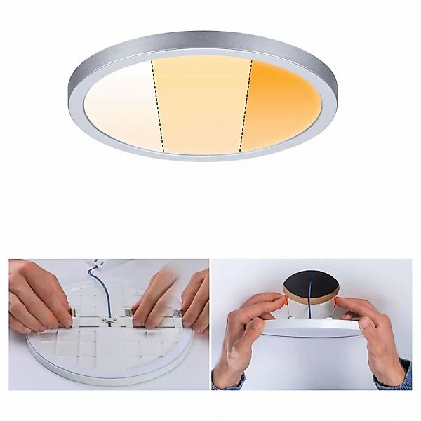 LED Deckenleuchte Areo Varifit in Chrom-matt 13W 1200lm IP44 dim to warm 17 günstig online kaufen