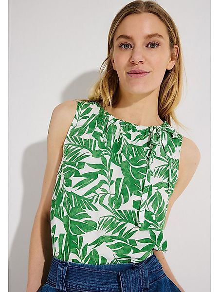 MORE&MORE Blusentop ärmelloses Blusen-Top, Blätterprint günstig online kaufen