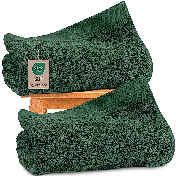Hausfelder Saunatuch Premium Saunatücher 2er Set (Dunkelgrün, 2 Saunatücher günstig online kaufen