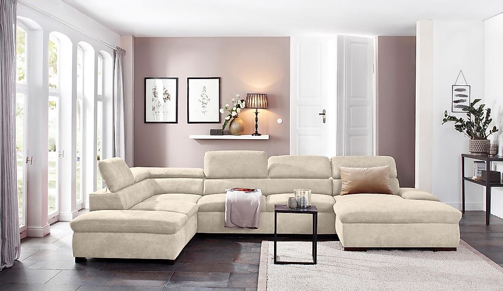Home affaire Wohnlandschaft Alberto U-Form, mit günstig online kaufen