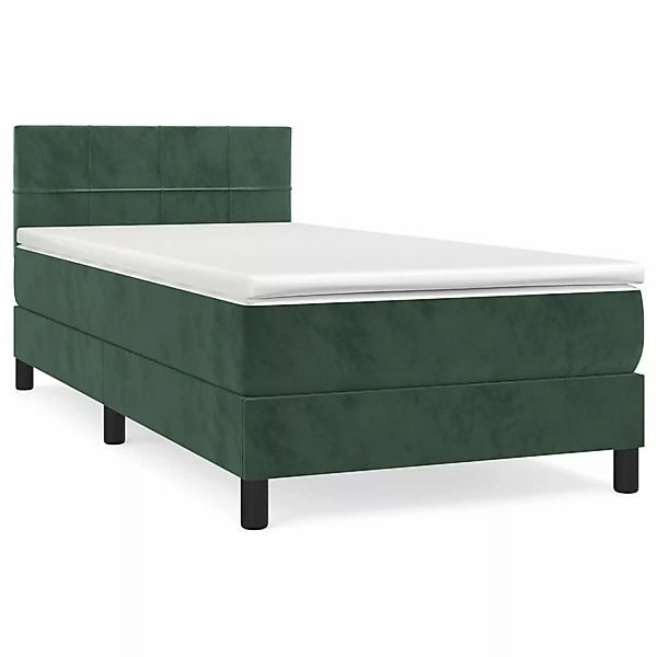 Vidaxl Boxspringbett Mit Matratze Dunkelgrün 80x200 Cm Samt günstig online kaufen