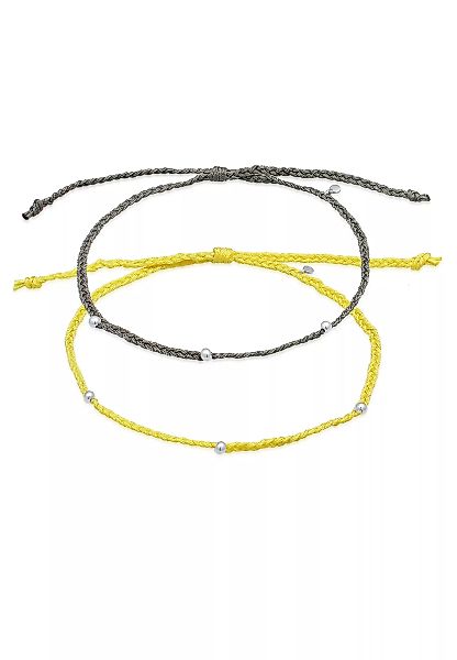 Elli Fußkette "Nylon Bändchen Beads Set (2 tlg.) 925 Silber" günstig online kaufen