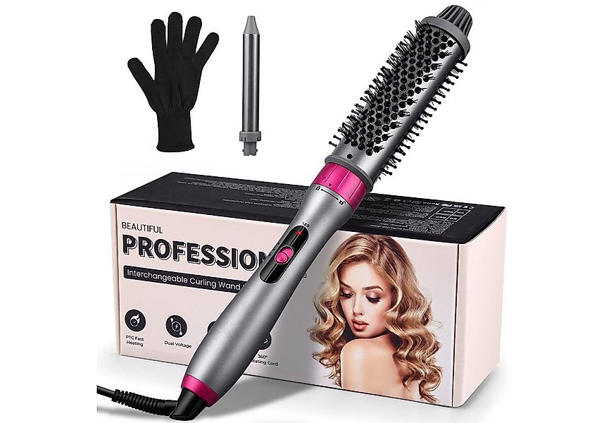 JVJH Lockenstab 2 in 1 Lockenstab Set mit 25mm Lockenstab/32mm Lockenbürste günstig online kaufen