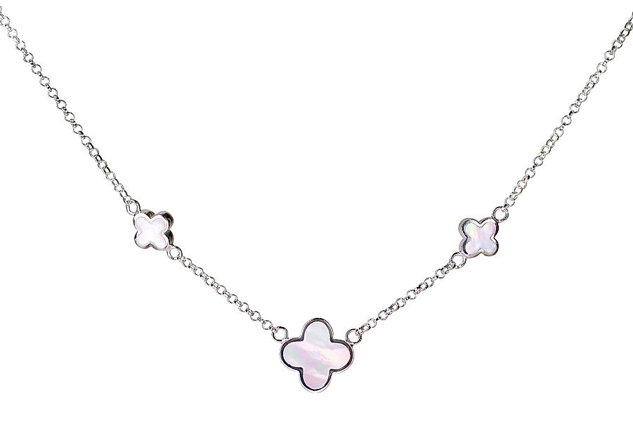 SILBERMOOS Statementkette Feines Kleeblatt-Collier mit Perlmutt, günstig online kaufen
