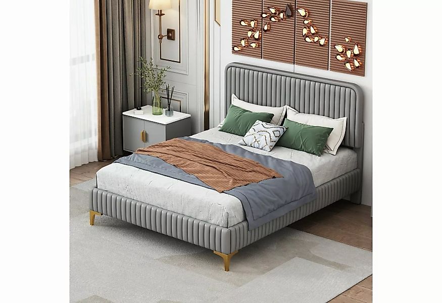 OKWISH Polsterbett Doppelbett mit Lattenrost, mit Metallbeinen (höhenverste günstig online kaufen