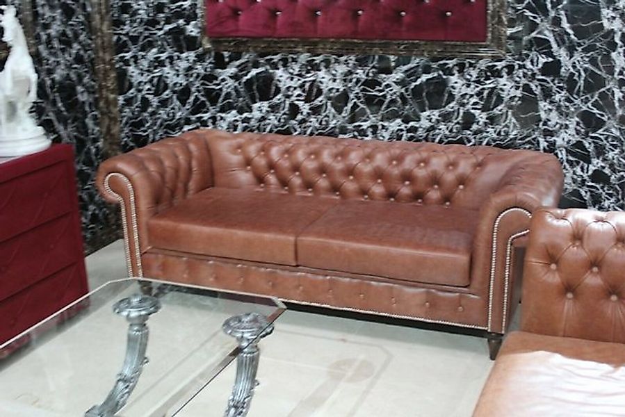 JVmoebel Chesterfield-Sofa Chesterfield 3 Sitzer Sofas Couch Polster Sofa 1 günstig online kaufen
