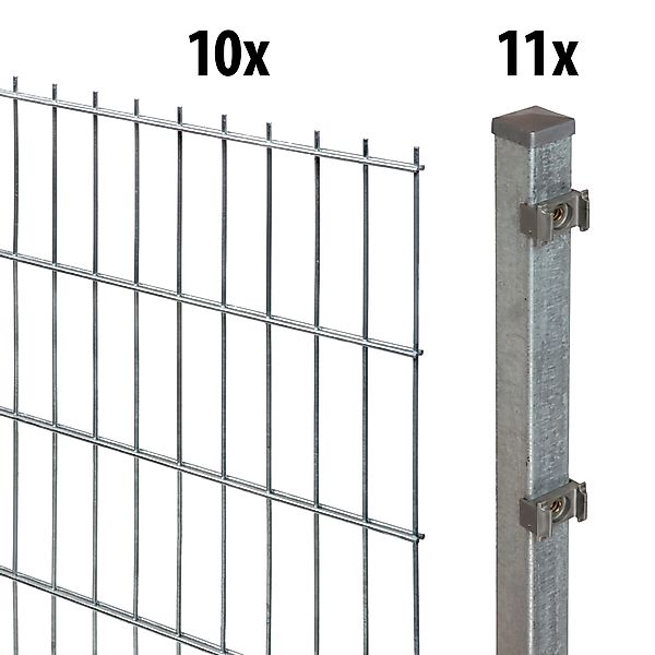 GARDEN 'N' MORE Doppelstabmattenzaun Standard, (21-St), günstig online kaufen