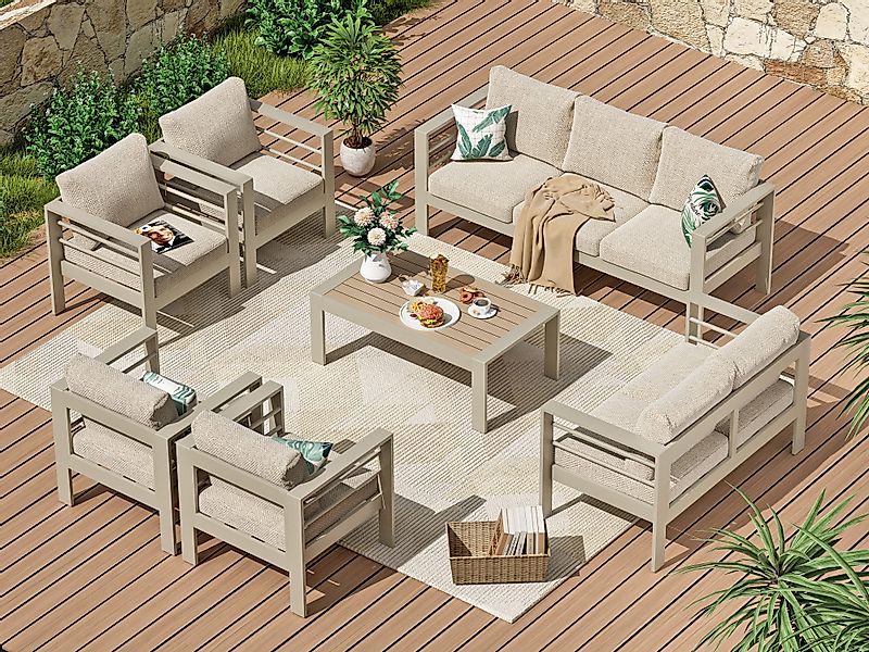 MeXo Gartenlounge-Set XXL Gartenmöbel Set Aluminium günstig online kaufen