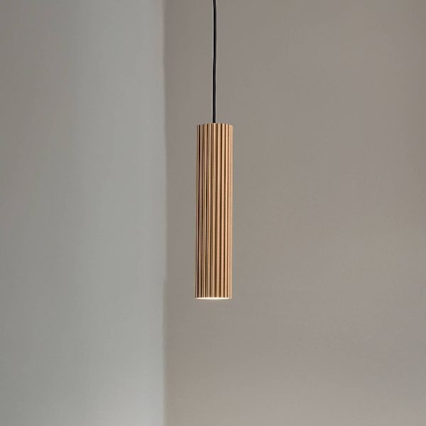 Pendellampe Karbon, goldfarben, Ø 6 cm, Aluminium günstig online kaufen