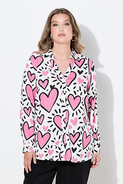 MIAMODA Longbluse Bluse Komfort Fit herz-Muster Langarm günstig online kaufen