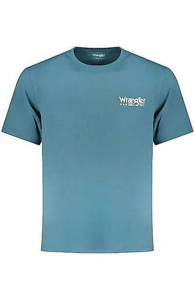 Wrangler T-Shirt Herren Kurzarm T-Shirt Blau mit Logo-Druck und günstig online kaufen