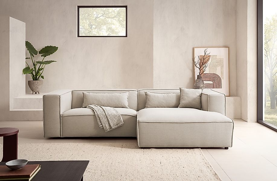 LeGer Home by Lena Gercke Ecksofa »PIARA mit Kedernaht in Cord oder Leineno günstig online kaufen