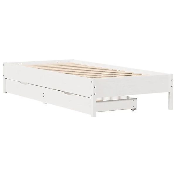 vidaXL Massivholzbett ohne Matratze Weiß 90x200 cm Kiefernholz 3301720 günstig online kaufen