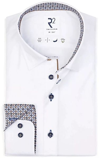 R2 Hemd Twill Weiß Extra Lange Ärmel - Größe 40 günstig online kaufen