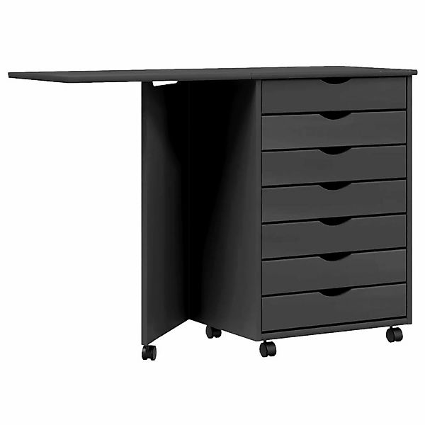 vidaXL Aktenschrank Rollschrank mit Schreibtisch MOSS Grau Massivholz Kiefe günstig online kaufen