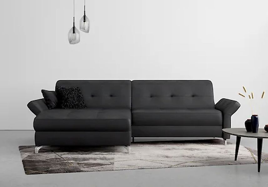 Home affaire Ecksofa »Maredo L-Form« Federkern, wahlweise auch mit Kopfteil günstig online kaufen