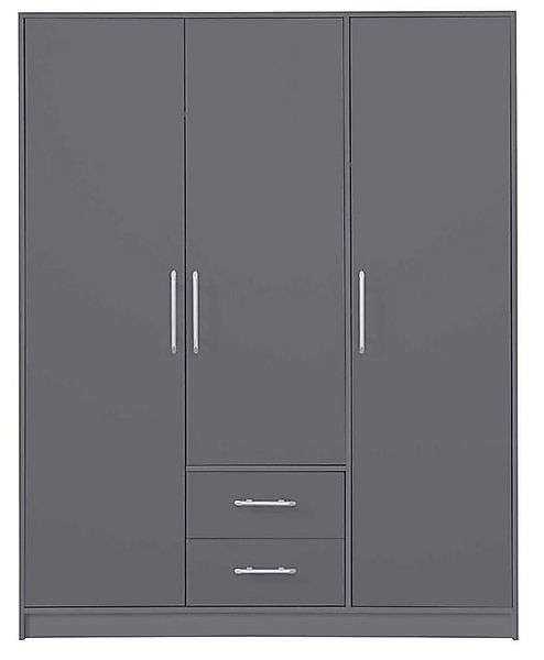 Feldmann-Wohnen Kleiderschrank Smart (1-St) 150x56x190cm anthrazit 3-türig günstig online kaufen