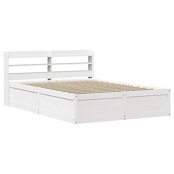 vidaXL Massivholzbett mit Kopfteil Weiß 140x190 cm Kiefer 3307096 günstig online kaufen
