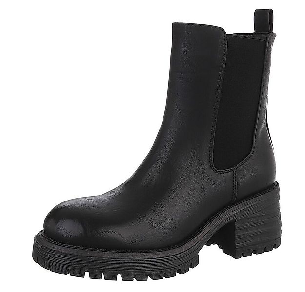 Ital-Design Modische Chelsea Boots mit elastischen Einsätzen für Damen Plat günstig online kaufen