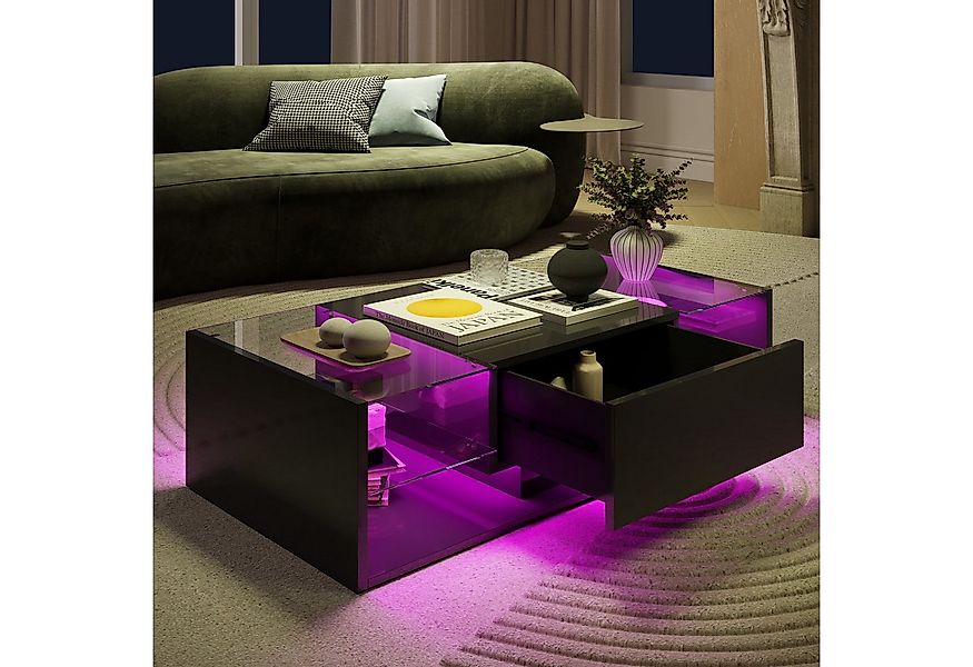 Furnishings Home Couchtisch Ablagetisch LED Beistelltisch Breite 100 cm (Ho günstig online kaufen