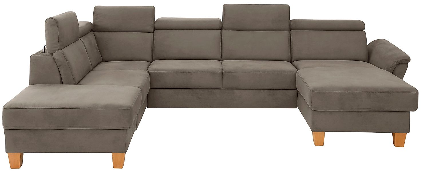 Home affaire Wohnlandschaft Conville U-Form, Kopfteilverstellung günstig online kaufen